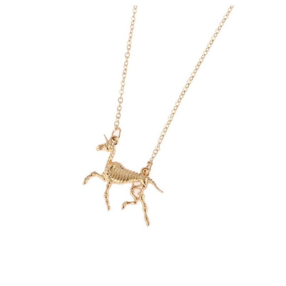 Unicorns Are Real Fossil Necklace in Gold / Silver